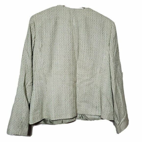 Emma James Blazer size 14 Green Tweed Acrylic Career Vintage Office Fall Blazer - Picture 2 of 2